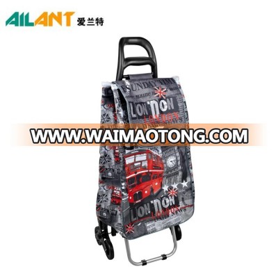 2017 New design Popular style portable folding shopping trolley with wheels