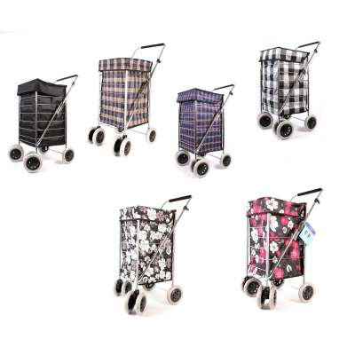 Hot sell UK wheels shopping cart steel with fabric