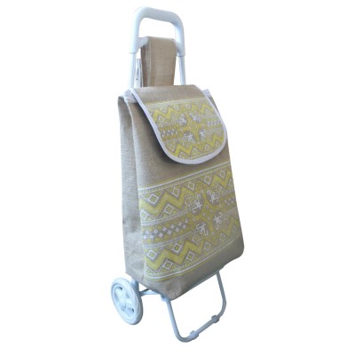 Hot new product custom Environment-friendly  linen fabric trolley bag for shopping