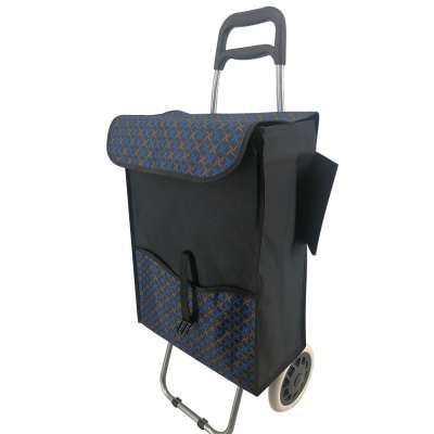 2020 portable folding shopping trolley square bag with wheels